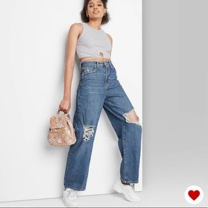 Women’s Super Hi-Rise Distressed baggy jeans